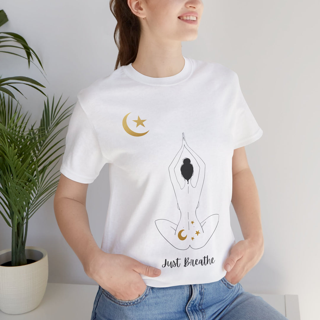 Just Breathe Moon Unisex Jersey Short Sleeve Tee