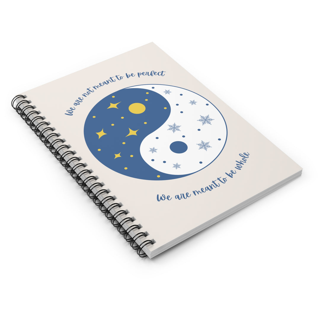 We Are Not Meant To Be Perfect Yin Yang Spiral Journal - Ruled Line
