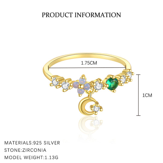 Colorful Crystals Flower Ring For Women