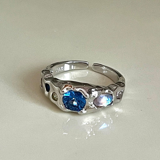Irregular Colorful Crystals Zircon Ring For Women