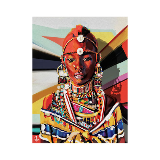 Africa Girl Wall Art – Color Graffiti Abstract Painting ✅