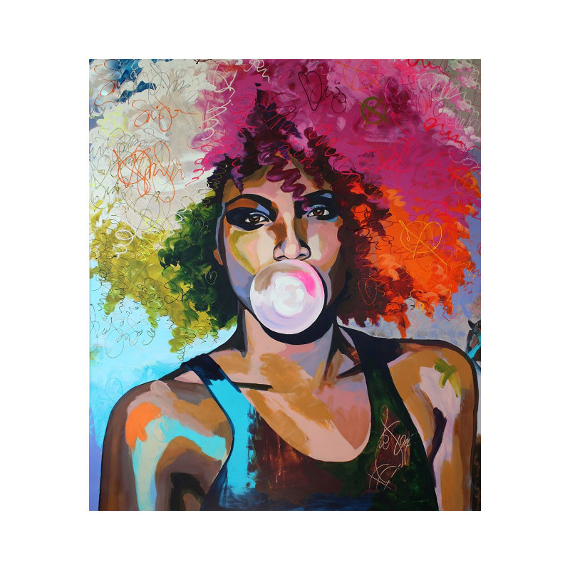 Africa Girl Wall Art – Color Graffiti Abstract Painting ✅