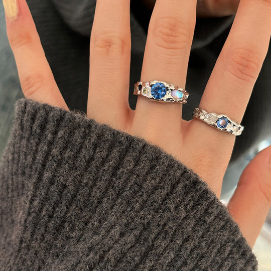 Irregular Colorful Crystals Zircon Ring For Women