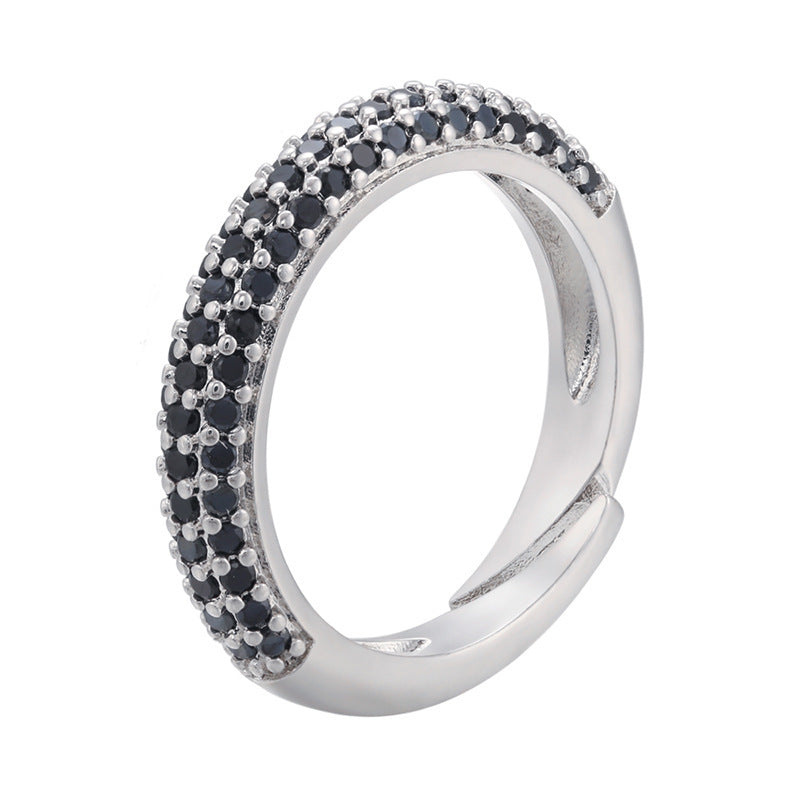 Micro Inlaid Zircon Multicolor Colorful Crystals Ring