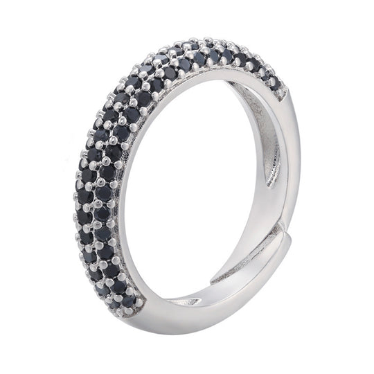 Micro Inlaid Zircon Multicolor Colorful Crystals Ring