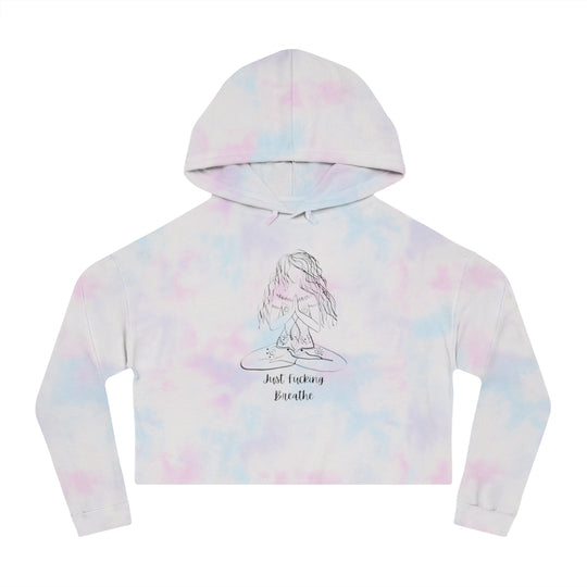 Just Fucking Breathe Women’s Cropped Hooded Sweatshirt